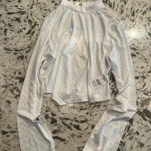 Elegant White Polka Dot Women's Top